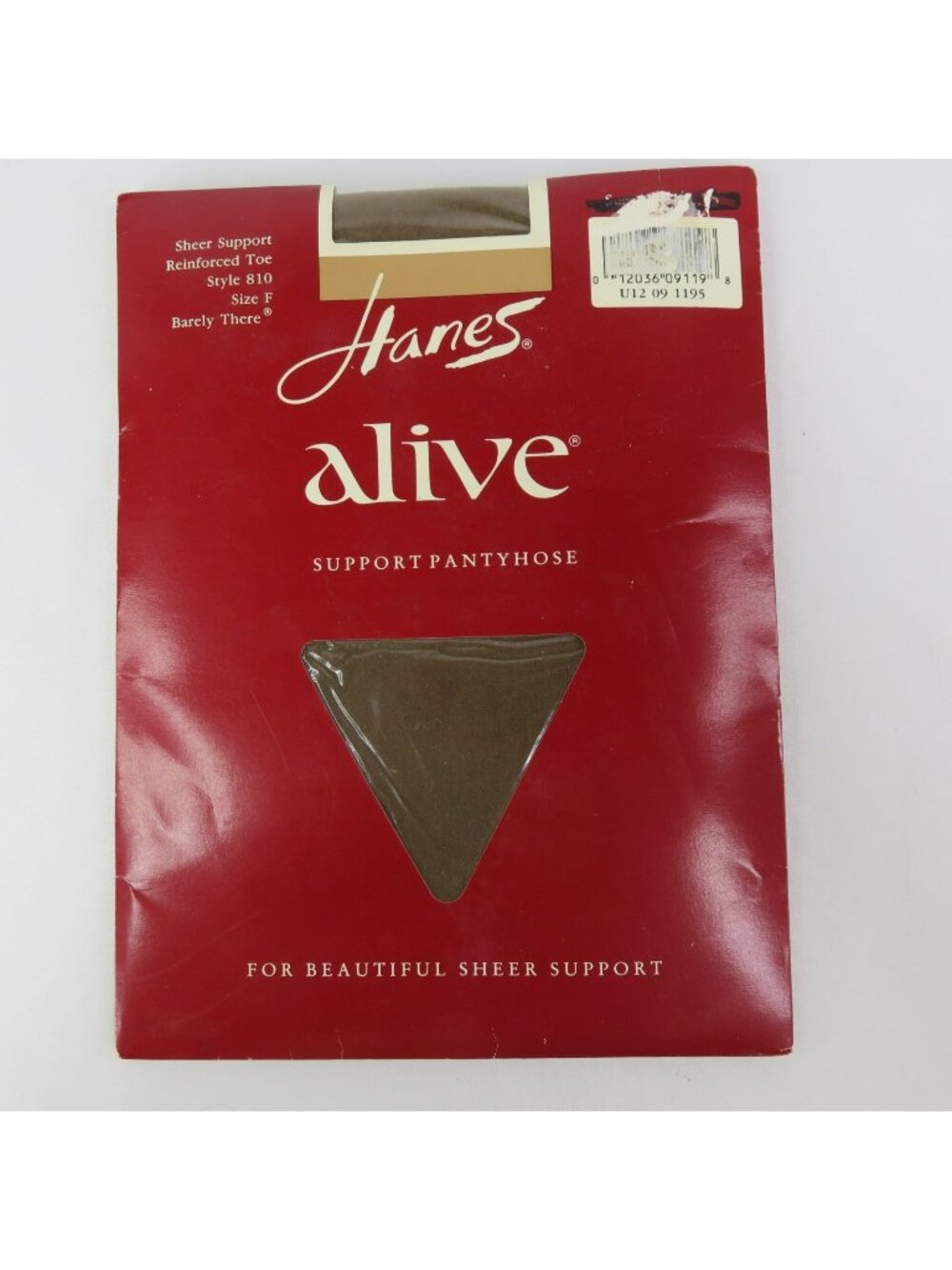 Vintage Hanes Alive Support Pantyhose Size F Barely There Sheer Support